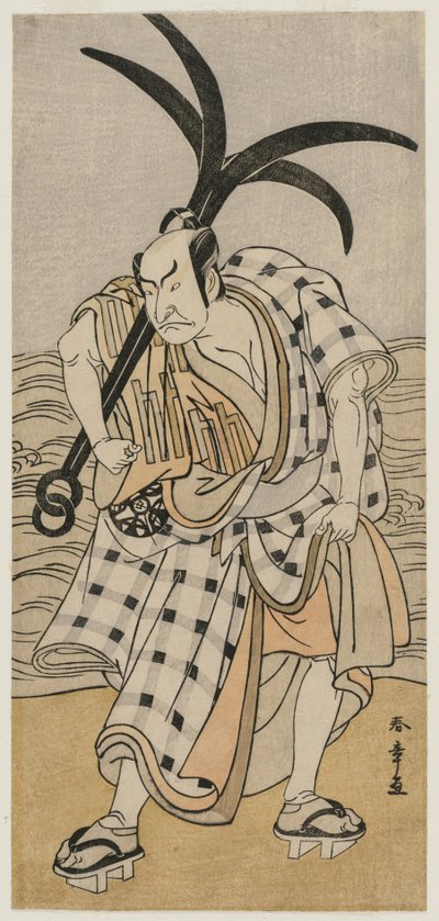 Nakamura Nakazo I como um cidadão da cidade segurando uma âncora, c. 1780 de Katsukawa Shunsho