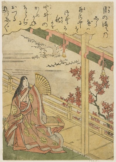 Cena 3: Noite de Outono, final do século XVIII de Katsukawa Shunsho