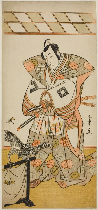 Ichikawa Dan Juro V como Ashikaga Takauji Membro Te Pay Kaerihana Eisuke Taiheiki, apresentado no Te Nakamura Tee Membro Te Eventh Gate, 1779 de Katsukawa Shunsho