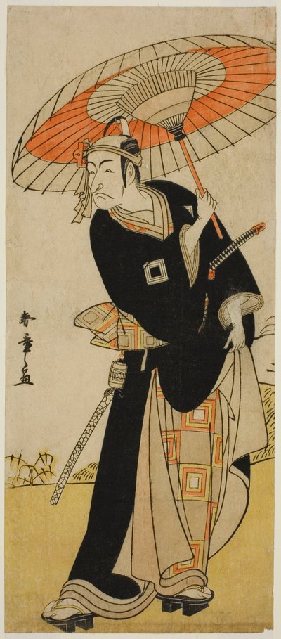 O Ator Ichikawa Danjuro V como Hanakapado no Sukeroku na peça Nanakusa Yosooi Soga, apresentada no Teatro Nakamura no Quinto Mês, de Katsukawa Shunsho