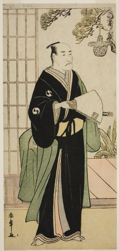 O ator Ichikawa Danjuro V como Oboshi Yuranosuke na peça Kanadehon Chushingura, apresentada no Teatro Nakamura no quinto mês de 1783 de Katsukawa Shunsho