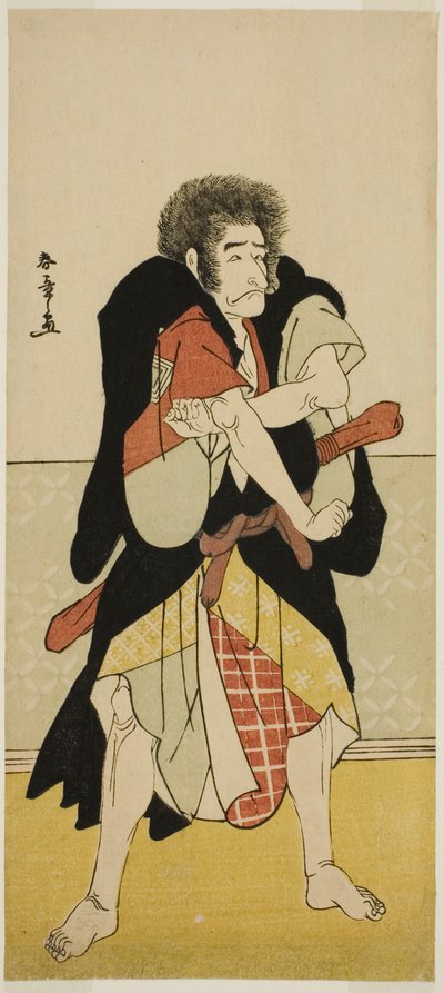 O Ator Ichikawa Danjuro V como o Monge Renegado Wantetsu de Okami-dani no Play Date Nishiki Tsui no Yumitori, realizado no Teatro Morita no décimo primeiro mês de 1778 de Katsukawa Shunsho