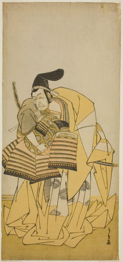 Ichikawa Grape Dye Good As Kudo Saemon Suketsune TE PAY CAMRY Palavras relacionadas aos ancestrais, executadas no te Ichimura te e membro Te primeiro portão 1776 de Katsukawa Shunsho