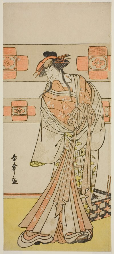 O ator Ichikawa Monnosuke II como o fantasma do monge renegado Seigen na peça Edo no Hana Mimasu Soga, apresentada no Teatro Nakamura no segundo mês, 1783 de Katsukawa Shunsho