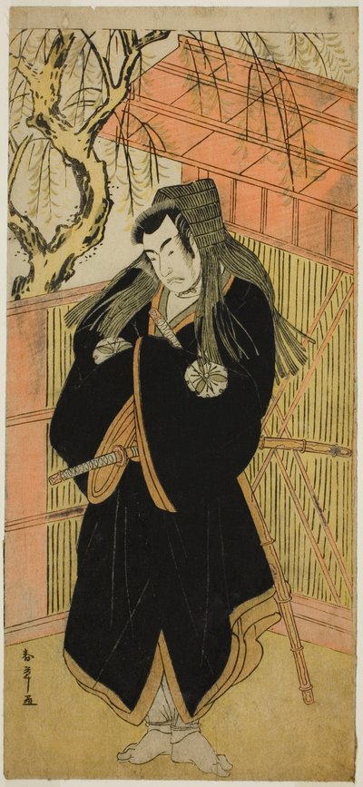 O Ator Matsumoto Koshiro IV como Matsuo-maru (?) na Peça Sugawara Denju Tenarai Kagami (?), Apresentada no Teatro Nakamura (?) no Quarto Mês, 1779 (?) de Katsukawa Shunsho