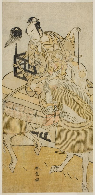 O ator Matsumoto Koshiro IV como Ogata no Saburo Disfarçado como Matsuura Saemon na peça Ichi no Tomi Tsuki no Kaomise, apresentada no Teatro Morita no décimo primeiro mês de 1774 de Katsukawa Shunsho