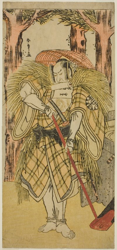 O Ator Nakamura Nakazo I como Hakamadare Yasusuke ou Watanabe no Tsuna (?) na Peça Shintenno Tonoi no Kisewata (?), Realizada no Teatro Nakamura (?) no Décimo Primeiro Mês, 1781 (?) de Katsukawa Shunsho