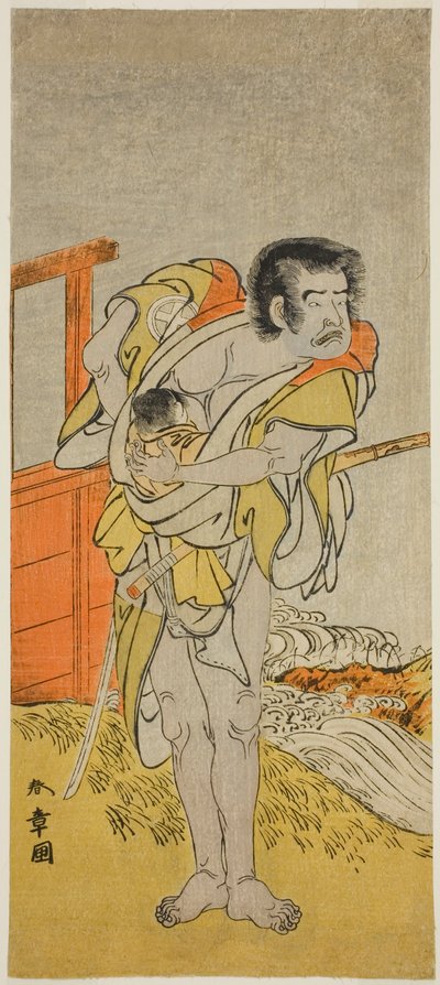 A peça Kazoe Uta Ta Ue Soga apresentada no Teatro Nakamura no primeiro mês de de Katsukawa Shunsho