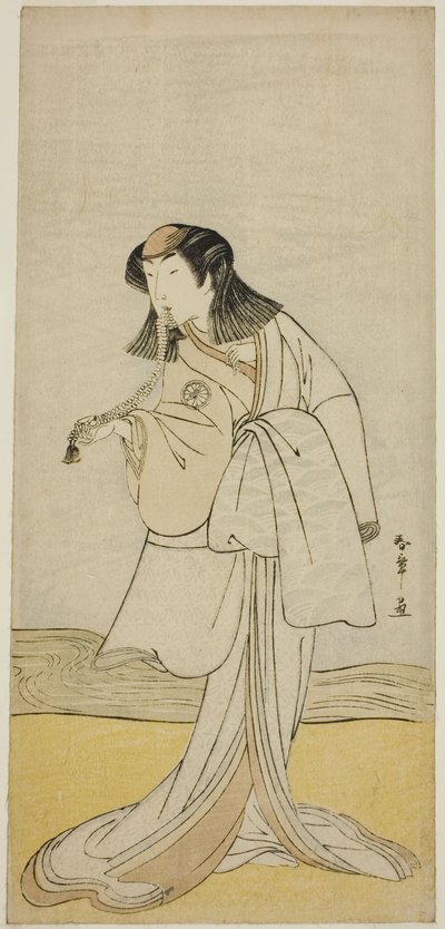 A peça Ume-goyomi Akebono Soga, apresentada no Teatro Ichimura no Segundo Mês, de Katsukawa Shunsho