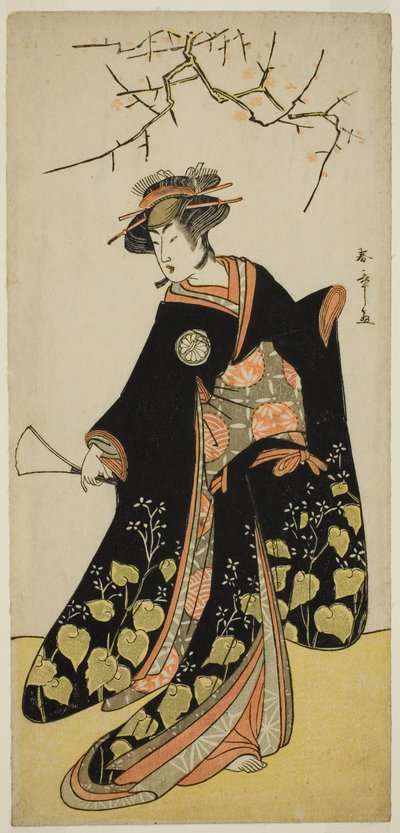 A peça Shitenno Tonoi no Kisewata (?), apresentada no Teatro Nakamura (?) no décimo primeiro mês, (?) de Katsukawa Shunsho