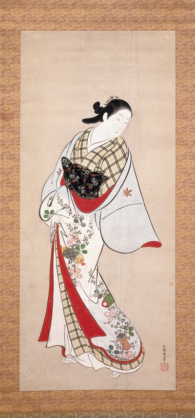 Retrato de Takao (tinta e cor sobre papel) de Katsunobu Kondo
