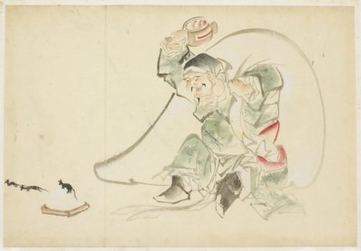 Daikoku, Deus da Felicidade, com a sua Magia
Macete de Katsushika (school of) Hokusai