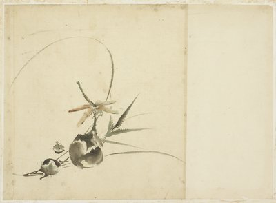 Spray de frutas com libélula de Katsushika (school of) Hokusai