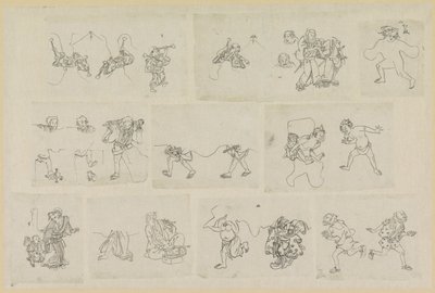 Onze representações diferentes de pessoas de Katsushika Hokusai (possibly)