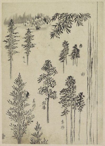 Paisagem com árvores de Katsushika Hokusai (possibly)