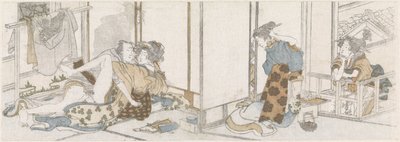 O casal amoroso espiado de Katsushika Hokusai (possibly)