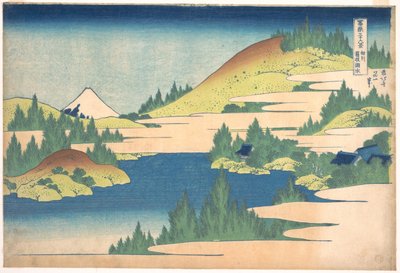 36 Vistas do Monte Fuji, Japão: Vista do Lago Hakone, Província de Sagani, Japão - Impresso por Katsushika Hokusai (1760-1849) (escola ukiyo-e) 1830-1833 State A Pushkin Museum of Fine Arts, Moscovo de Katsushika Hokusai