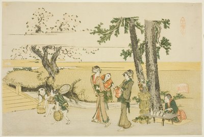 Uma cena à beira do caminho (Oji) de Katsushika Hokusai