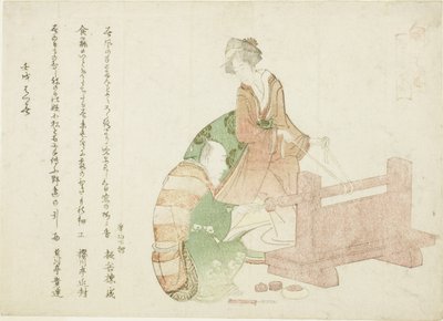 Um torneiro e seu assistente, da série "Trinta e seis poetas como artesãos (Shokunin sanjurokuban)" de Katsushika Hokusai