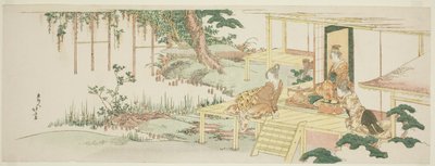 Admirando as glicínias de Katsushika Hokusai