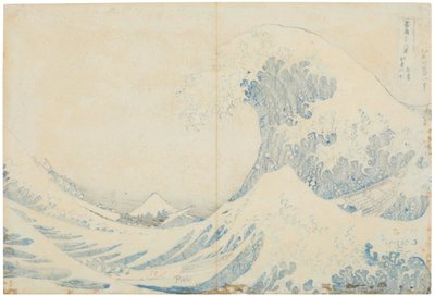 Vista posterior de Kanagawa oki nami ura (Sob o poço da Grande Onda ao largo de Kanagawa) de Katsushika Hokusai