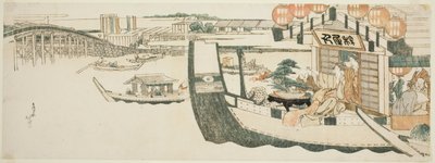 Festas de barco no rio Sumida de Katsushika Hokusai