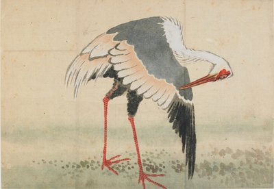 Guindaste, período Edo, final do século XVIII e início do século XIX. de Katsushika Hokusai