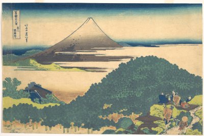 O Pinheiro de Aoyama (Aoyama enza no matsu), da série «Trinta e seis vistas do Monte Fuji» (Fugaku sanjūrokkei) de Katsushika Hokusai