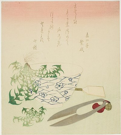 Dentes-de-leão para o Ano Novo de Katsushika Hokusai