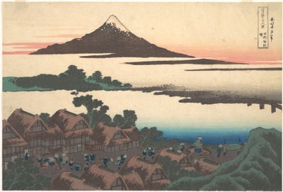 Amanhecer em Isawa, na província de Kai (Kōshū Isawa no akatsuki), da série «Trinta e seis vistas do Monte Fuji» (Fugaku sanjūrokkei) de Katsushika Hokusai
