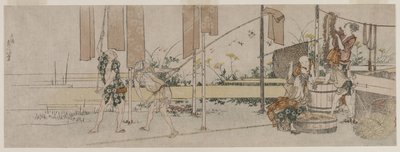 Tintureiros no Trabalho, c. 1800. de Katsushika Hokusai