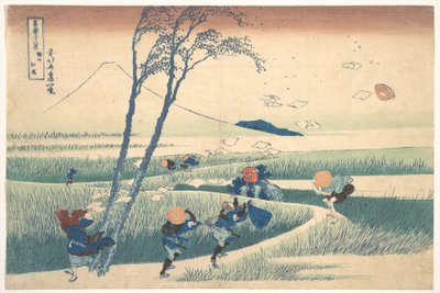 Ejiri, na província de Suruga (Sunshū Ejiri), da série «Trinta e seis vistas do Monte Fuji» (Fugaku sanjūrokkei) de Katsushika Hokusai