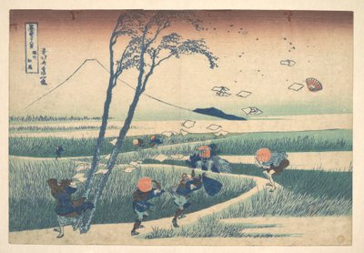 Ejiri, na província de Suruga (Sunshū Ejiri), da série «Trinta e seis vistas do Monte Fuji» (Fugaku sanjūrokkei) de Katsushika Hokusai