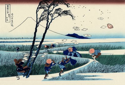 Ejiri na província de Suruga, c.1830 (impressão em bloco de madeira) de Katsushika Hokusai