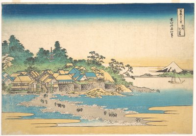 Enoshima, na província de Sagami (Sōshū Enoshima), da série «Trinta e seis vistas do Monte Fuji» (Fugaku sanjūrokkei) de Katsushika Hokusai