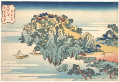 Brilho do entardecer em Jungai (Jungai sekishō), da série «Oito vistas das Ilhas Ryūkyū» (Ryūkyū hakkei) de Katsushika Hokusai