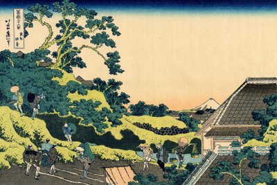Fuji de Mishima pass, Edo, c.1830 (impressão em bloco de madeira) de Katsushika Hokusai