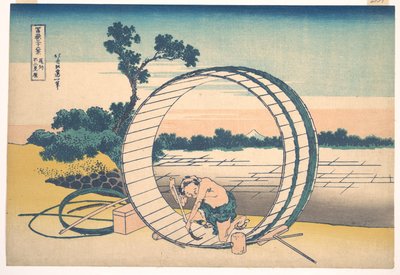 Fujimigahara, na província de Owari (Bishū Fujimigahara), da série «Trinta e seis vistas do Monte Fuji» (Fugaku sanjūrokkei) de Katsushika Hokusai
