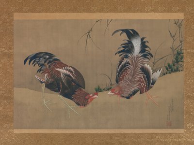Galos de combate de Katsushika Hokusai