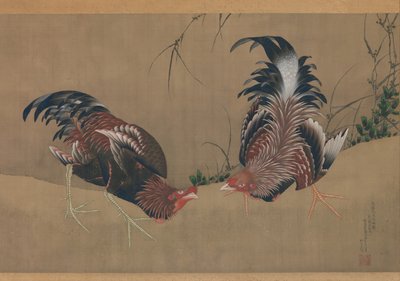 Gamecocks, de 1838. de Katsushika Hokusai