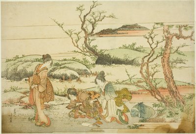 Reunindo verduras da primavera, do álbum "Fuji in Spring (Haru no Fuji)" de Katsushika Hokusai