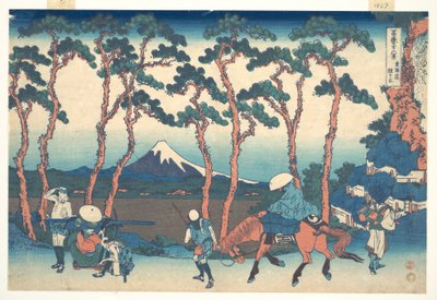 Hodogaya na Tōkaidō (Tōkaidō Hodogaya), da série «Trinta e seis vistas do Monte Fuji» (Fugaku sanjūrokkei) de Katsushika Hokusai