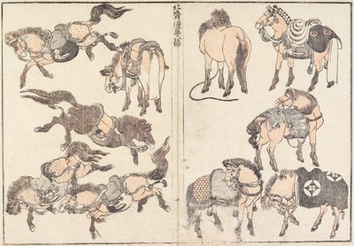 Cavalos de Katsushika Hokusai
