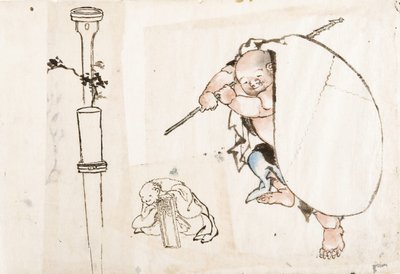 Hotei, primeiro trimestre do século XIX .. de Katsushika Hokusai