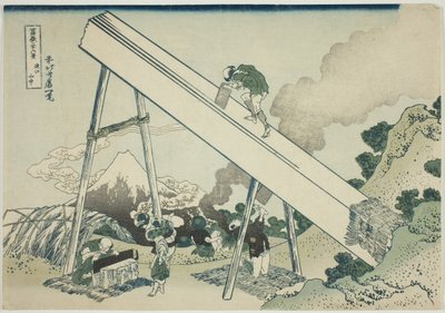 Nas Montanhas de Totomi (Totomi sanchu), da série "Trinta e seis vistas do Monte Fuji (Fugaku sanjurokkei)" de Katsushika Hokusai