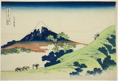 Inume Pass in Kai Province (Koshu Inume-toge), from the series "Thirty-six Views of Mount Fuji (Fugaku sanjurokkei)" de Katsushika Hokusai