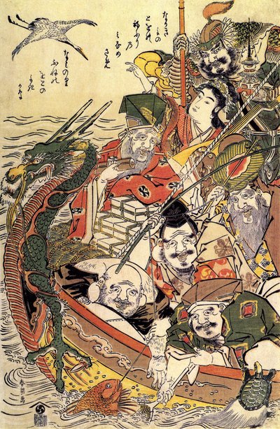 Mitologia Japonesa: “Sete Divindades da Felicidade” de Katsushika Hokusai