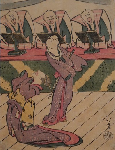 Palco Kabuki, c. 1811-13 (gravura) de Katsushika Hokusai