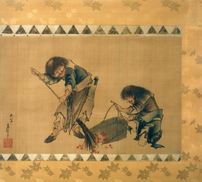 Kanzan und Jittoku de Katsushika Hokusai