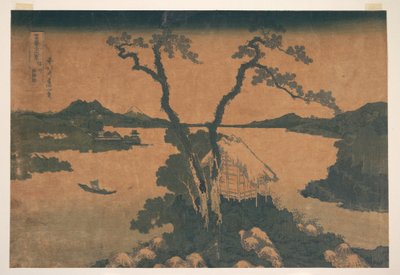 Lago Suwa, na província de Shinano (Shinshū Suwako), da série «Trinta e seis vistas do Monte Fuji» (Fugaku sanjūrokkei) de Katsushika Hokusai